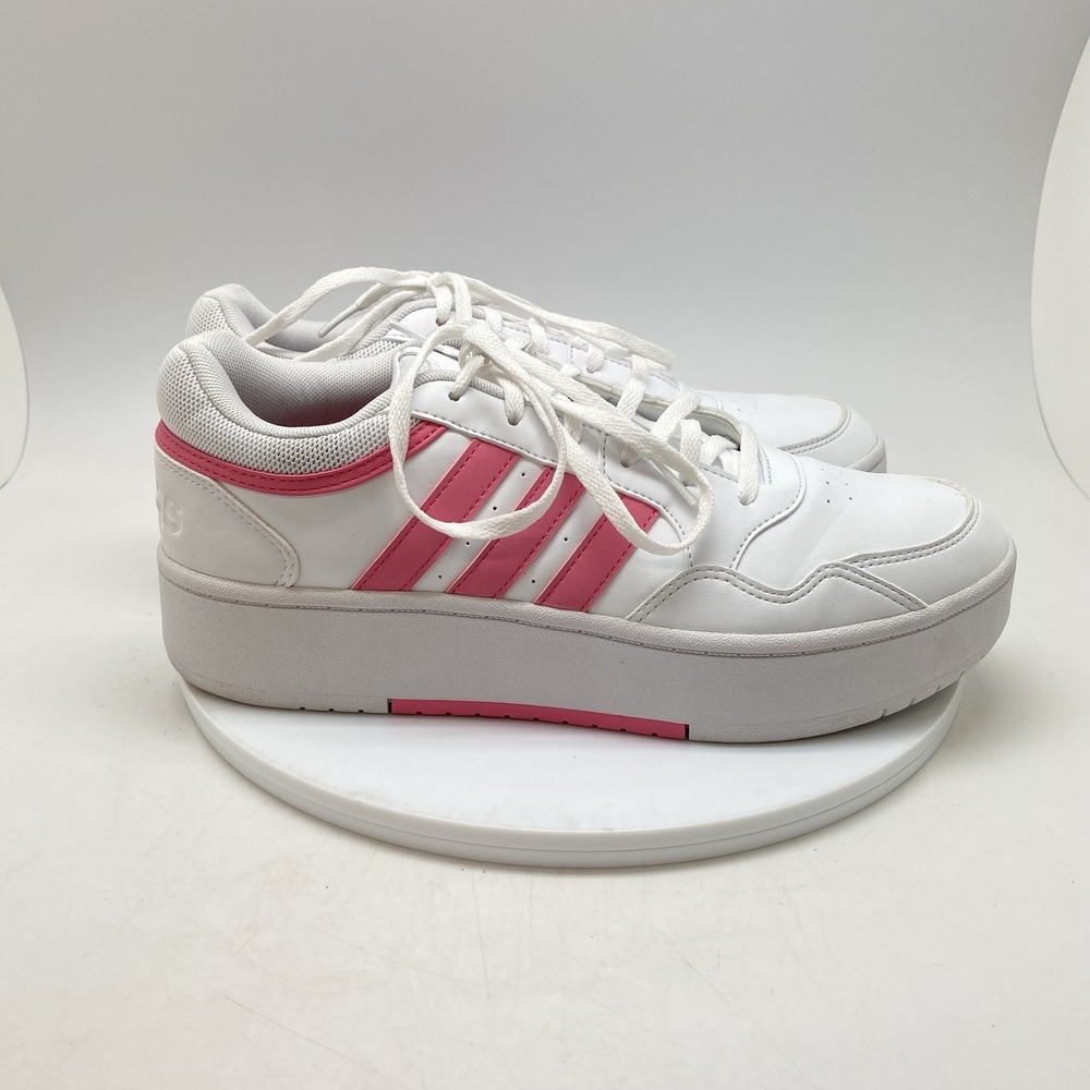 Adidas Sneakers Womens 10 Hoops 3.0 Bold Low‎ IG6114 White Pink Platform Shoes